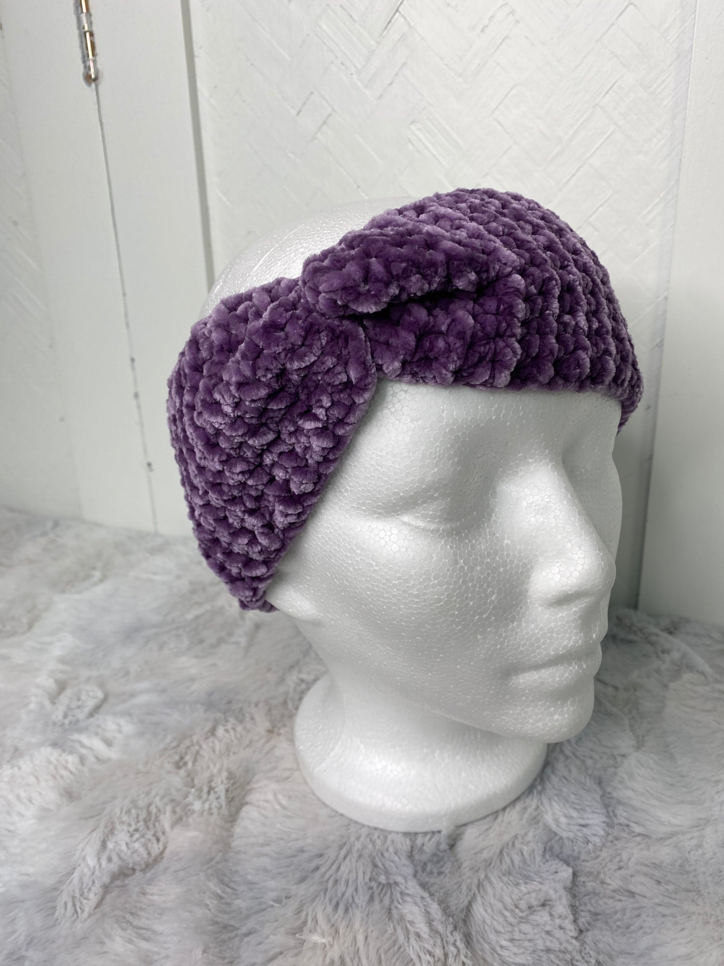 Hand Crocheted Velvet Twisted Headbands/Ear warmers
